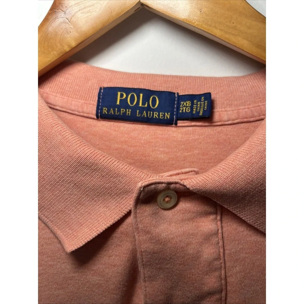 Polo Ralph Lauren 2XB Big Tall Polo Shirt Heathered Salmon / Coral Pink Golf T